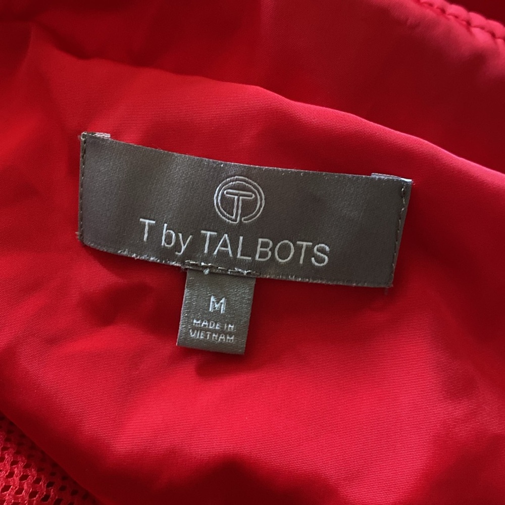 T By Talbots Red Colorblock Windbreaker Jacket - image 5